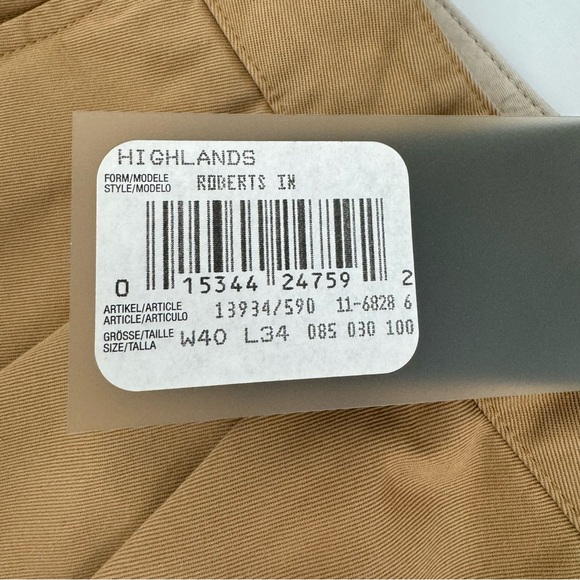 Hugo Boss Roberts Inn Polyester Tan Khaki Mens Pleated Golf Pant Size 40x34 NWD - Picture 5 of 14